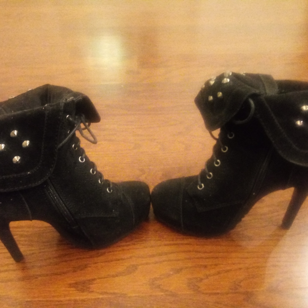 Black Studded 5 inch Paprika Ankle Boots